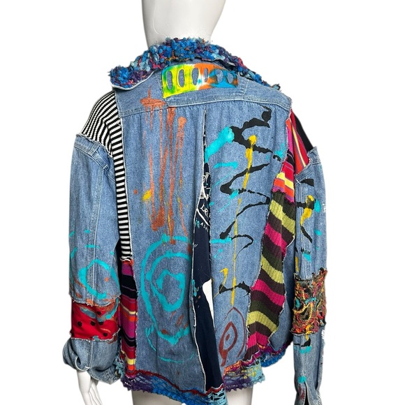 Colorful Patchwork Women's Jacket - Picture 2 of 7